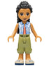 Friends Dr. Makena - Olive Green Trousers, Tan Shoes, Bright Light Blue Vest over Coral Shirt (frnd0528)
