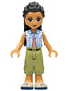 Friends Dr. Makena - Olive Green Trousers, Tan Shoes, Bright Light Blue Vest over Coral Shirt (frnd0528)