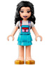Friends Emma - White Shirt with Apron, Medium Azure Skirt with Gold Shoes (frnd0531)