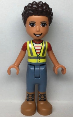 Friends River - Neon Yellow Safety Vest, Sand Blue Trousers with Medium Nougat Boots (frnd0541)
