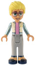Friends Olly - White Jacket with Metallic Light Blue Sleeves, Light Bluish Gray Trousers, Dark Blue Shoes (frnd0569)