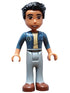 Friends Dr. Marlon - Sand Blue Unbuttoned Shirt, Light Bluish Gray Trousers, Reddish Brown Shoes (frnd0595)