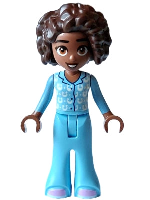 Friends Aliya - Bright Light Blue Pajamas, Top with White Horseshoes and Dots, Lavender Shoes (frnd0602)