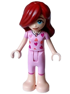 Friends Paisley - Bright Pink Pajamas, Top with Magenta and Coral Hearts (frnd0603)