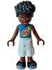 Friends Zac - Blue Shirt with Red Symbols and Yellow Splotches, White Cropped Trousers, Black Shoes (frnd0629)