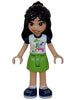 Friends Liann - White Shirt with Dark Blue Short Sleeves, Lime Skirt, Dark Blue Shoes (frnd0631)