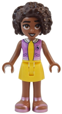 Friends Aliya - Medium Lavender Vest, Yellow Skirt, Metallic Pink Sandals (frnd0656)