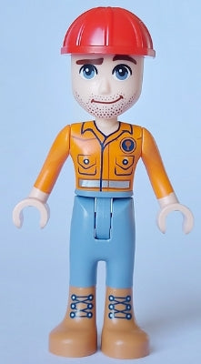 Friends Darrel - Orange Safety Shirt, Sand Blue Legs, Medium Nougat Boots, Red Construction Helmet (frnd0657)