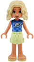 Friends Nova - Blue Shirt with Classic Space Logo, Yellowish Green Shorts, Bright Light Yellow Sandals (frnd0730)