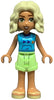 Friends Nova - Medium Azure Sleeveless Hoodie, Yellowish Green Shorts, Bright Light Yellow Sandals (frnd0739)