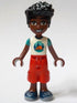 Friends Zac - White T-Shirt with Tent, Red Cropped Trousers, Dark Blue Shoes (frnd0742)