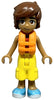 Friends Leo - Red and White Sleeveless Wetsuit, Yellow Cropped Trousers, Medium Azure Shoes, Orange Life Jacket (frnd0744)