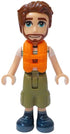 Friends Jonathan - White T-Shirt with Tent, Olive Green Cropped Trousers, Dark Blue Shoes, Orange Life Jacket (frnd0755)