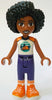 Friends Jamila - White Sleeveless Top with Tent, Dark Purple Trousers, Orange Shoes (frnd0758)