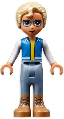 Friends Sebastian - Medium Nougat Boots, Sand Blue Trousers, Blue Vest with Pockets, Yellow Undershirt (frnd502)