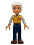 Friends Isaac - Bright Light Orange Shirt, Dark Blue Pants, Reddish Brown Shoes (frnd577)