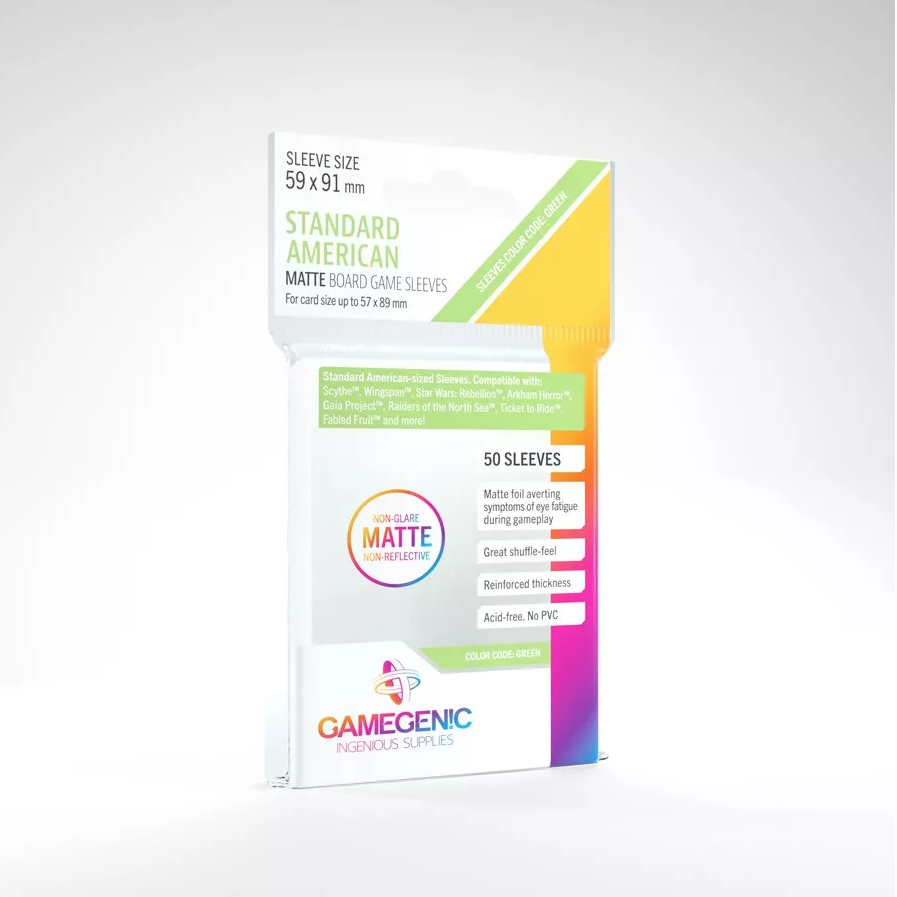 Gamegenic - Matte Standard American-Sized Boardgame Sleeves (57x89mm)