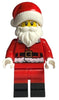 Santa, Red Legs, Black Boots Fur Lined Jacket with Button and Candy Cane on Back, Gray Bushy Eyebrows (hol246)