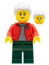 Grandmother, Red Jacket, Dark Bluish Gray Shirt, Dark Green Legs, Light Bluish Gray Hair, Glasses (hol273)