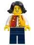 Lunar New Year Parade Spectator - Female, Red and Bright Light Orange Jacket, Dark Blue Legs, Black Hair (hol307)