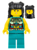 Lunar New Year Parade Participant - Musician, Female, Ornate Dark Turquoise Costume, Black Long Hair (hol316)