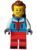 Tourist - Male, Dark Azure Jacket, Red Legs with Dark Red Stripes on Knees, Reddish Brown Swept Back Hair, Freckles, Backpack (hol330)