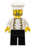 Chef - Jacket with Bright Light Orange Trim, Gold Buttons and Dragon on Back, Black Legs, Dark Bluish Gray Beard (hol337)