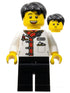 Waiter - Male, White Uniform Jacket, Black Legs, Black Hair (hol345)