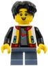 Child - Boy, White Jacket with Black Sleeves, Sand Blue Short Legs, Black Hair (hol374)