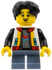 Child - Boy, White Jacket with Black Sleeves, Sand Blue Short Legs, Black Hair (hol374)