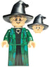 Professor Minerva McGonagall - Dark Green Robe over Black Dress, Hat with Hair (hp274)