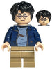 Harry Potter - Dark Blue Open Jacket with Tears and Blood Stains, Plain Arms, Dark Tan Medium Legs, Smile / Angry Mouth (hp326)