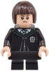 Pansy Parkinson - Slytherin Robe Clasped, Black Skirt, Black Short Legs with Dark Bluish Gray Stripes (hp492)