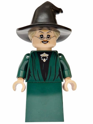 Professor Minerva McGonagall - Dark Green Robe, Plain Skirt, Hat with Hair (hp609)