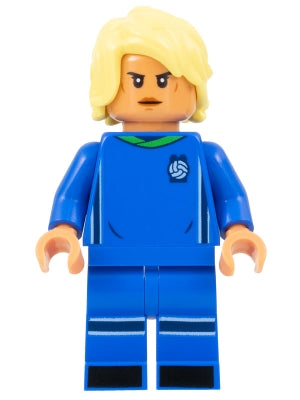 Soccer Player, Female, Blue Uniform, Nougat Skin, Bright Light Yellow Hair (idea134)