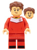 Soccer Player, Female, Red Uniform, Medium Tan Skin, Reddish Brown Wavy Hair (idea137)