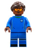 Soccer Player, Female, Blue Uniform, Reddish Brown Skin, Dark Brown Hair, Orange Goggles (idea138)