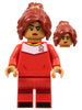 Soccer Player, Female, Red Uniform, Medium Nougat Skin, Dark Red Ponytail (idea141)
