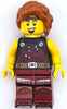 Viking Blacksmith - Female, Dark Red Overalls, Dark Red Legs with Trim, Dark Orange Hair (idea167)