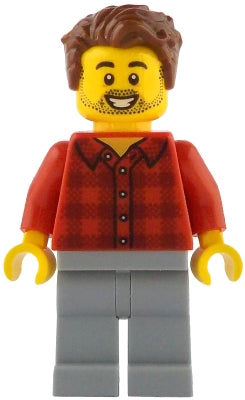 Rob the Fan Designer - Red Plaid Flannel Shirt, Light Bluish Gray Legs (idea226)