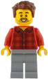 Rob the Fan Designer - Red Plaid Flannel Shirt, Light Bluish Gray Legs (idea226)