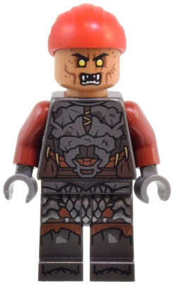 Orc - Medium Nougat Head, Pearl Dark Gray Armor, Red Bandana (lor138)