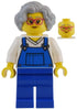 Street Vendor - Female, Blue Overalls over V-Neck Shirt, Blue Legs, Light Bluish Gray Hair, Glasses (njo0835)