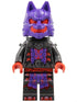 Wolf Mask Warrior - Dark Purple and Red Mask, Neck Bracket (njo0903)