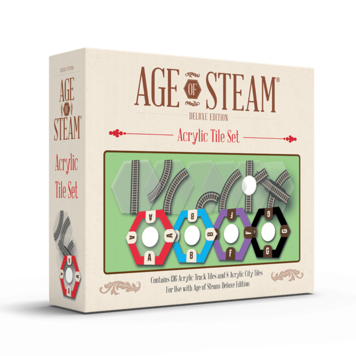 Box cover for Age of Steam: Deluxe Edition – Acrylic Tile Set