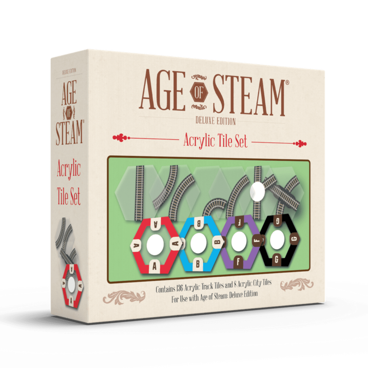 Box cover for Age of Steam Deluxe Edition: Acrylic Tile Set