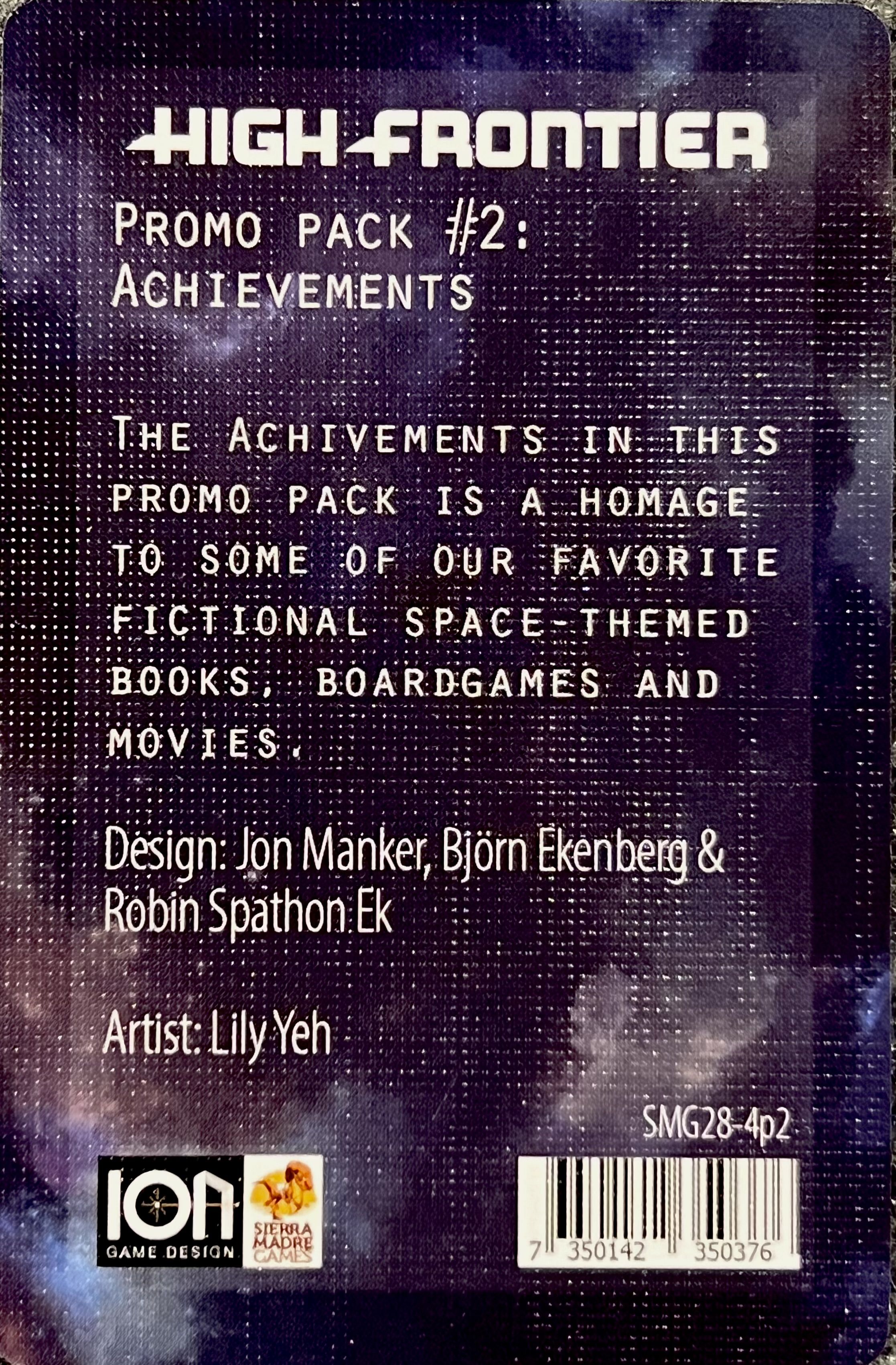 High Frontier 4 All: Promo Pack 2 – Achievements