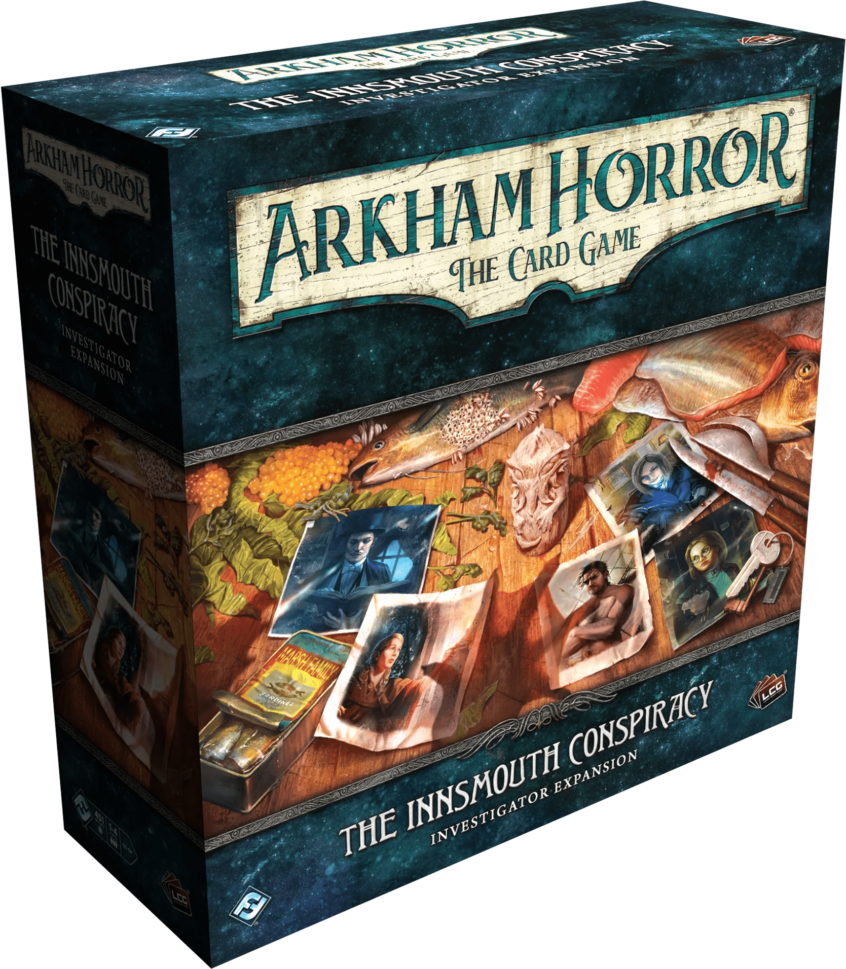 Box cover for Arkham Horror: The Card Game – The Innsmouth Conspiracy: Investigator Expansion