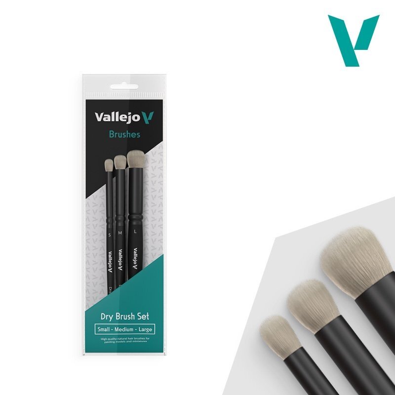 Vallejo Brush - Dry Brush - Natural Set (S, M, L)