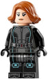Black Widow - Black Jumpsuit, Dark Orange Short Hair, Printed Legs, Metallic Light Blue Trim (sh0881)